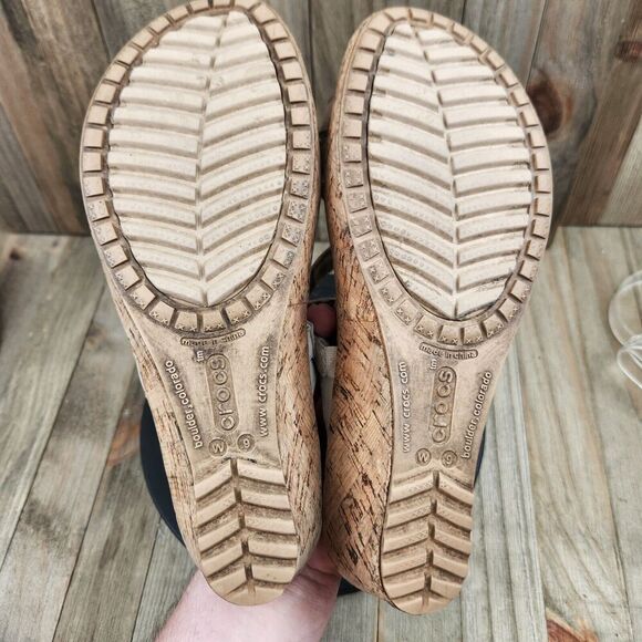 Womens Crocs A-Leigh size 9 Faux Cork Wedge Sandals - Picture 6 of 9
